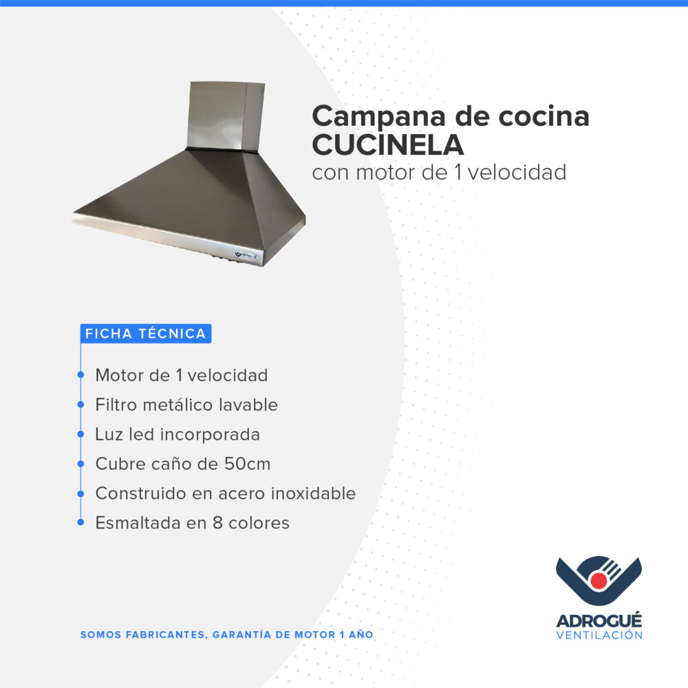 Campana de cocina Cucinela 60 cm con motor - Imagen 2