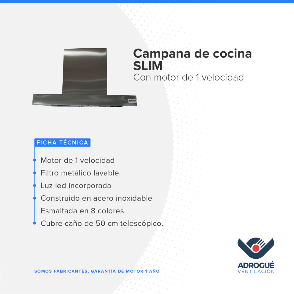 Campana de cocina Slim 60 cm con motor - Imagen 2